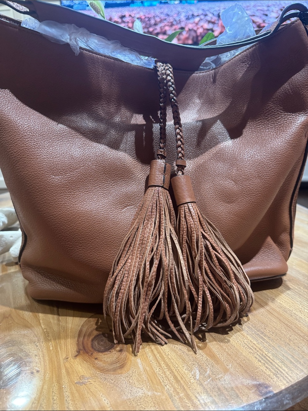 Rebecca Minkoff Brown Leather Tassel Hobo
